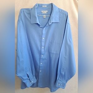 Mens Van Heusen Regular Fit Blue Button Down Dress Shirt